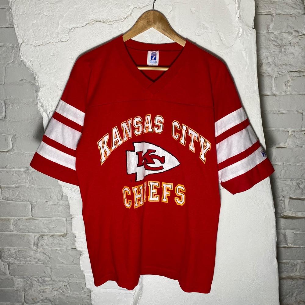 Vintage‎ Logo 7 Kansas City Chiefs Jersey T-Shirt Red Mens Large Made in USA NFL